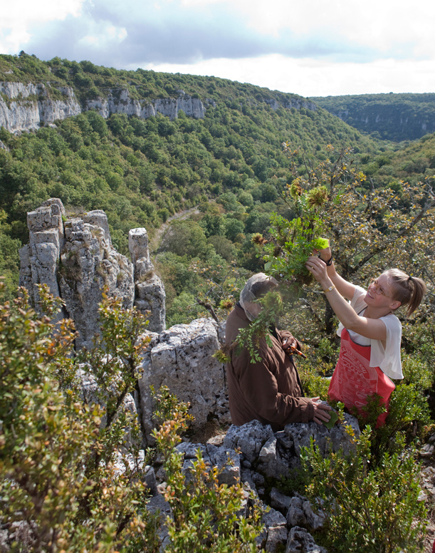 On top of the Réserve Naturelle Combe Lavaux, Riitta experienced her first ever vertigo with both Phetsavath and Karoline daredeviling it on the edge. © Karoline Hjorth & Riitta Ikonen